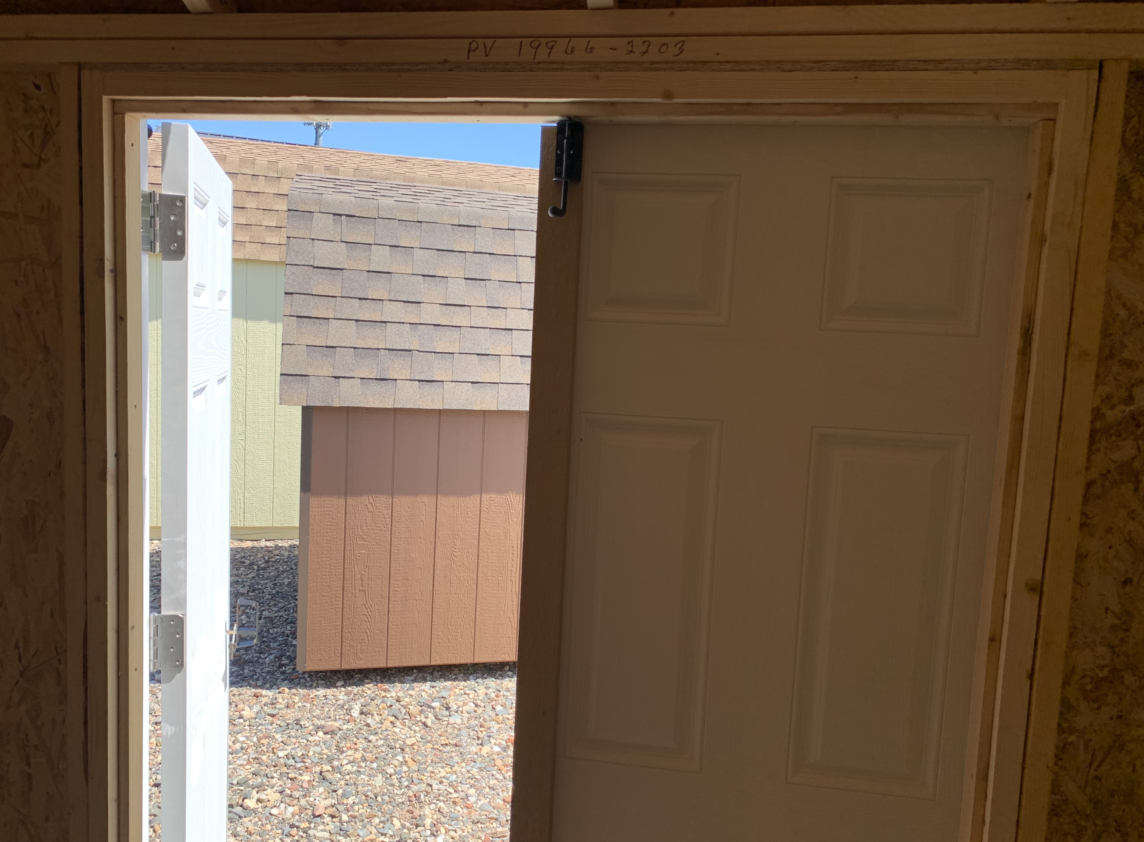 Fiberglass Doors on an 8x12 Shed in Berlin CT by Pine Creek Structures