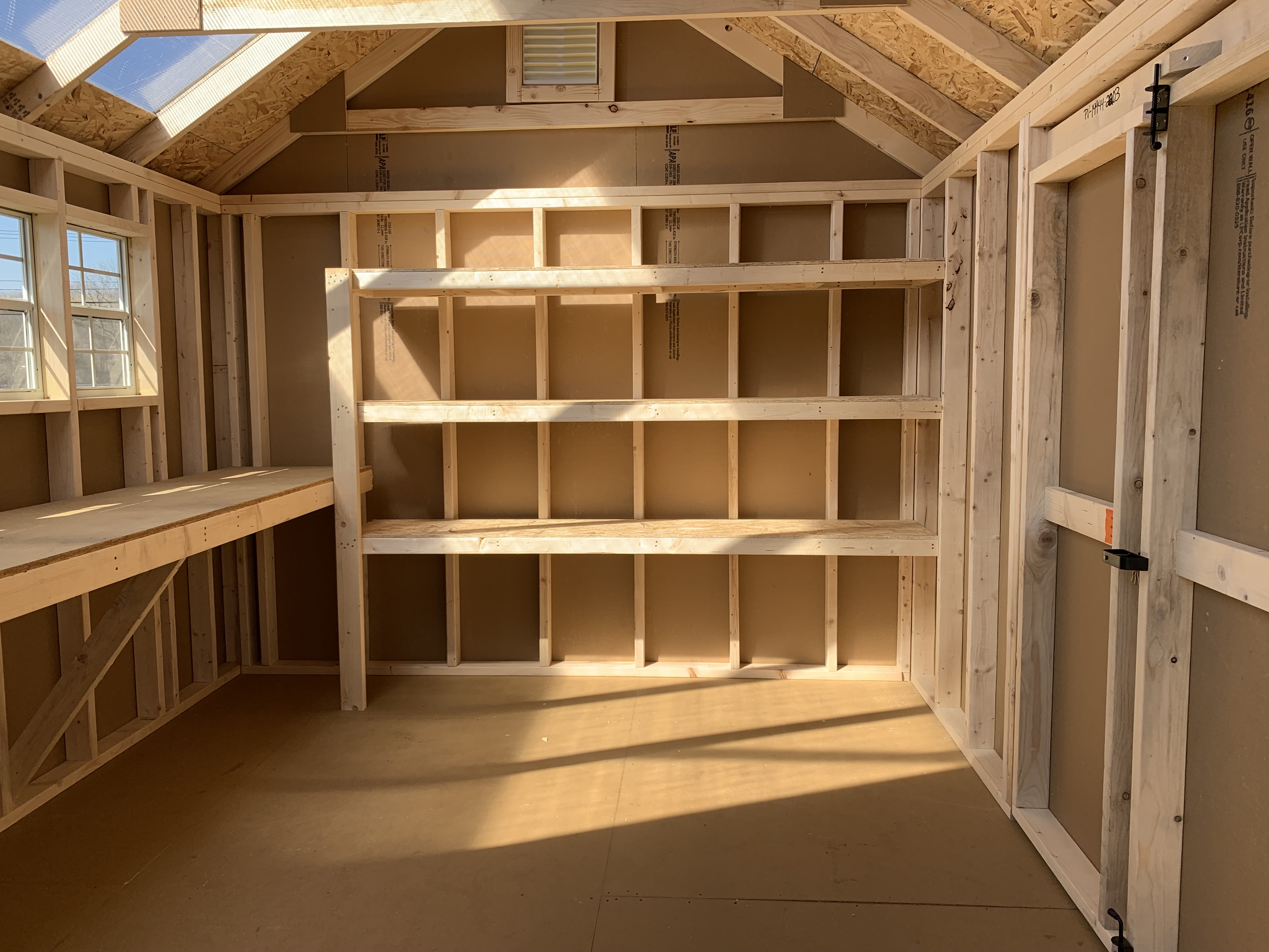 Shelves in an Arlington Garden Shed