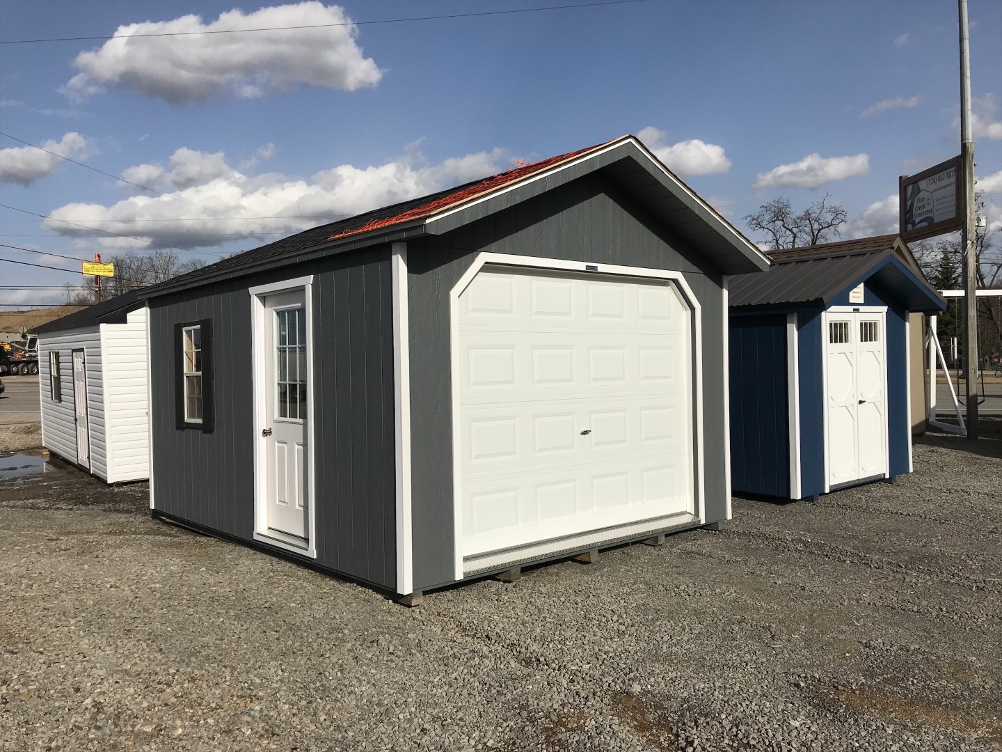 12x16 LP Peak Garage with 9 - Lite Single House Door