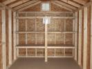 8x12 Front Entry Peak Storage Shed with shelves built inside